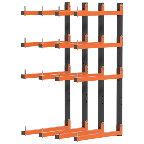 Steel Vertical Wall Mount 8 Level 32 Inch Wood Storage Rack for Garage Storage Organization